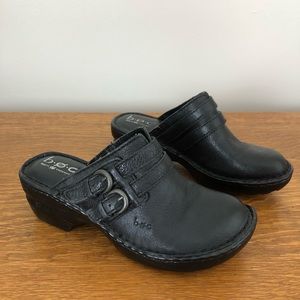 BOC | Size 6/36.5 Black Leather Slides Mules